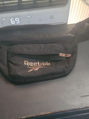 Reebok Black Waist Bag with Gold Logo